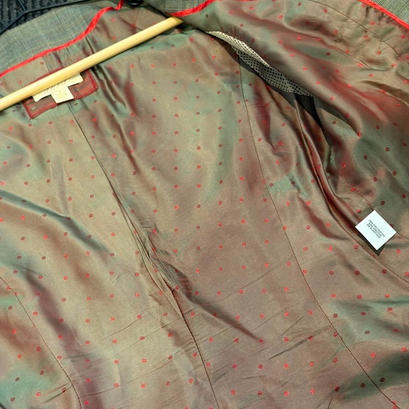 Vintage Y2K Aura Plaid Blazer Made in USA Ruched Tailored Jacket Size 4 - Picture 10 of 10